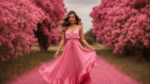 Effortless Elegance: Introducing the Solid Tie Waist Ruffle Midi Dress - SmartBuyApparel