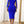 Lady Cloak Sleeve Rhinestone Fringe Trim Split Thigh Belted Bodycon Dress (Royal Blue)