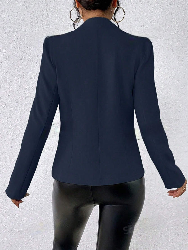 Frenchy Solid Color Slim Fit Long Sleeve Jacket