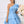 Load image into Gallery viewer, Belle Elegant Blue One Shoulder Ruffle Belt Diamond Button Dress
