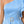 Belle Elegant Blue One Shoulder Ruffle Belt Diamond Button Dress
