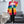 Essnce Button Front Drop Shoulder Rainbow Stripe Cardigan