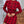 Argyle Pattern Mock Neck Sweater Dress (Red)