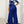 Lady Leaves Print Asymmetrical Neck Overlay Hem Jumpsuit Without Belt (Royal Blue)