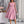 Lady Spring Leisure Patchwork Mesh Tulle Flower Pleated A-Line Dress (Dusty Pink)