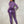 SXY Ruffle Trim Lace Bodice PU Leather Jumpsuit (Purple)