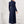 Load image into Gallery viewer, Modely Two Tone Rhinestone Detail Puff Sleeve Pleated Hem Dress Without Belt (Navy Blue)
