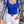 Load image into Gallery viewer, Clasi Polka Dot Mesh Patchwork Leg-Of-Mutton Sleeve Top Beaded Decor (Royal Blue)
