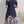 Clasi V-Neck Short Sleeve Floral Print Dress (Navy Blue)