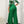 Lady Leaves Print Asymmetrical Neck Overlay Hem Jumpsuit Without Belt (Green)