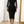 Lady Cloak Sleeve Rhinestone Fringe Trim Split Thigh Belted Bodycon Dress (Black)