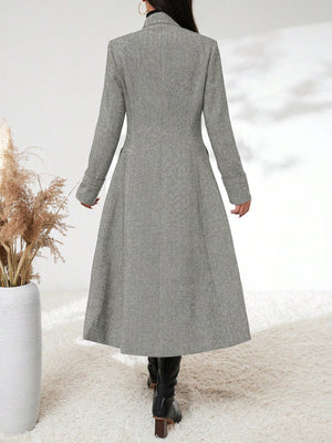 Privé Women's Long Single Breasted Coat (Grey)