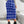 Essnce Plaid Pattern Split Hem Knit Skirt (Blue-2)