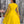 Lady Spring Leisure Patchwork Mesh Tulle Flower Pleated A-Line Dress (Yellow)