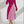 Lady Women's Pure Color Striped Patchwork Dress (Hot Pink)