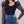 Load image into Gallery viewer, Clasi Polka Dot Mesh Patchwork Leg-Of-Mutton Sleeve Top Beaded Decor (Navy Blue)
