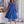 Lady Spring Leisure Patchwork Mesh Tulle Flower Pleated A-Line Dress (Royal Blue)