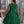 Lady Spring Leisure Patchwork Mesh Tulle Flower Pleated A-Line Dress (Dark Green)