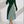 Lady Women's Pure Color Striped Patchwork Dress (Dark Green)