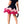 Privé Round Neck Color Block Ruffle Trimmed Dress (Pink)