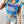 Women's Summer Casual Plaid Batwing Sleeve Shirt (Blue)