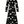 Clasi Fashionable Polka Dot Printed Long Dress With Cinched Waist (Black)