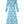 Clasi Fashionable Polka Dot Printed Long Dress With Cinched Waist (Blue)