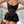 Solid Color Lace Bow Decorated Strap Sexy Lingerie Set (Black)
