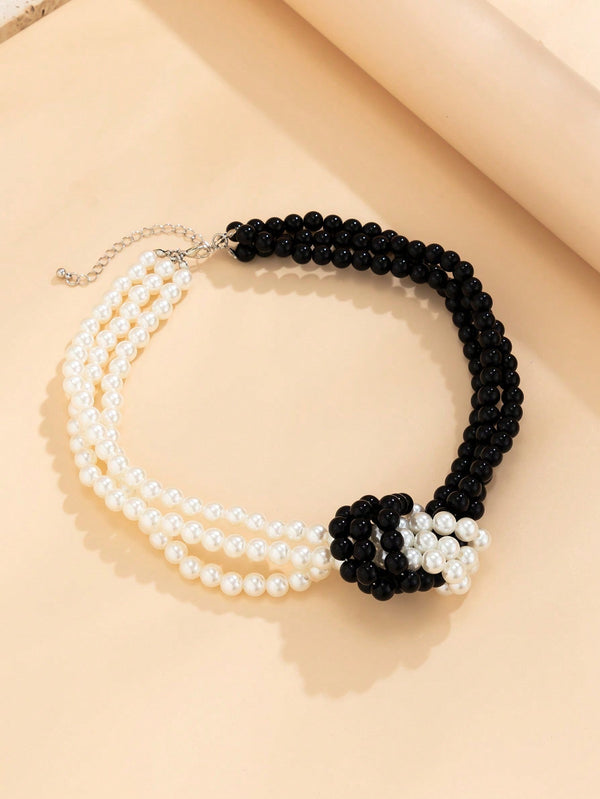 1pc Stylish Faux Pearl Bead Clavicle Necklace - SmartBuyApparel - Women Beaded Necklaces