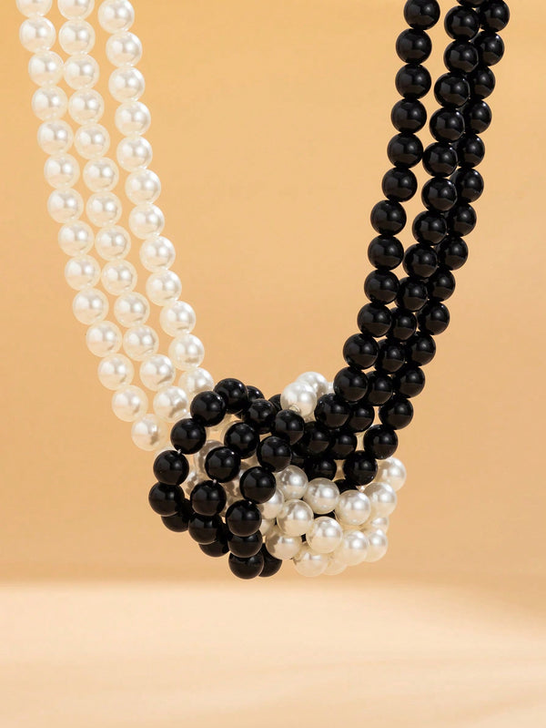 1pc Stylish Faux Pearl Bead Clavicle Necklace - SmartBuyApparel - Women Beaded Necklaces