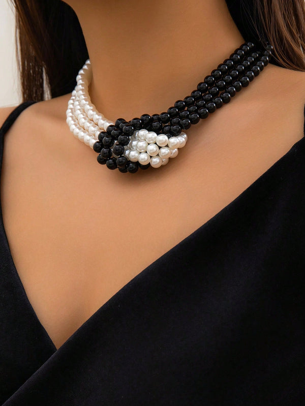 1pc Stylish Faux Pearl Bead Clavicle Necklace - SmartBuyApparel - Women Beaded Necklaces