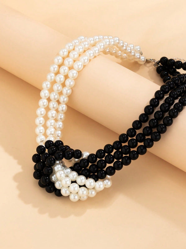 1pc Stylish Faux Pearl Bead Clavicle Necklace - SmartBuyApparel - Women Beaded Necklaces