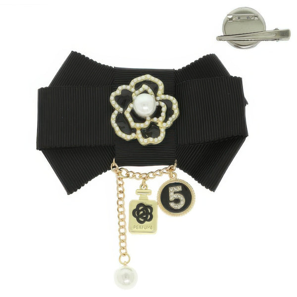2 In 1 Pearl Charm Bow Barrette Pin - | SmartBuyApparel