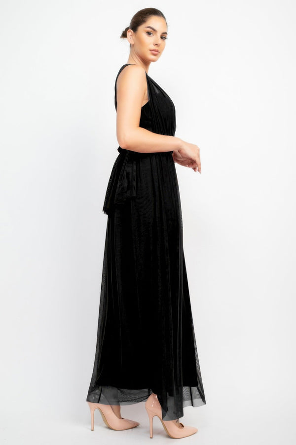 A - line Mesh Convertible Maxi Dress - Dress - SmartBuyApparel