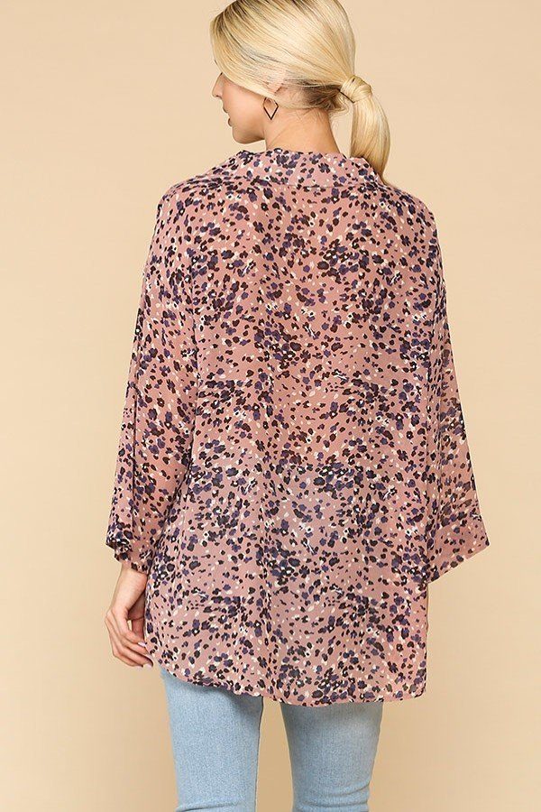 Animal Print Button - Down Lapel Collar Shirt With Chest Pocket - women's shirt - SmartBuyApparel