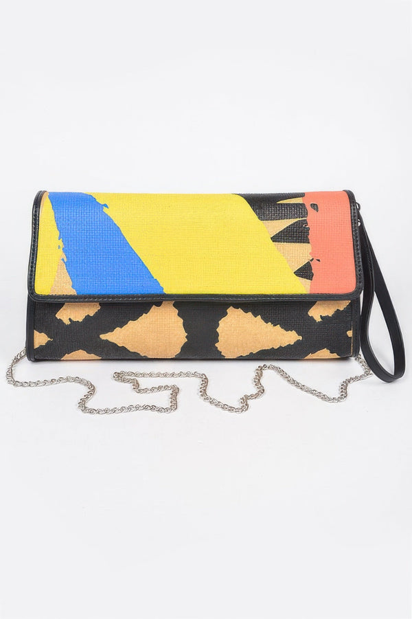Animal Print Clutch With Color Palette - | SmartBuyApparel