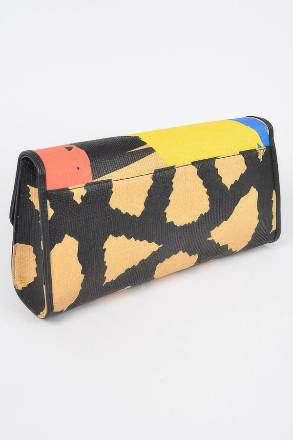 Animal Print Clutch With Color Palette - | SmartBuyApparel