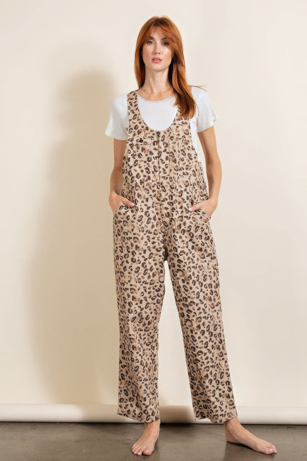 Animal/leopard Printed Jumpsuit - Jumpsuit - SmartBuyApparel