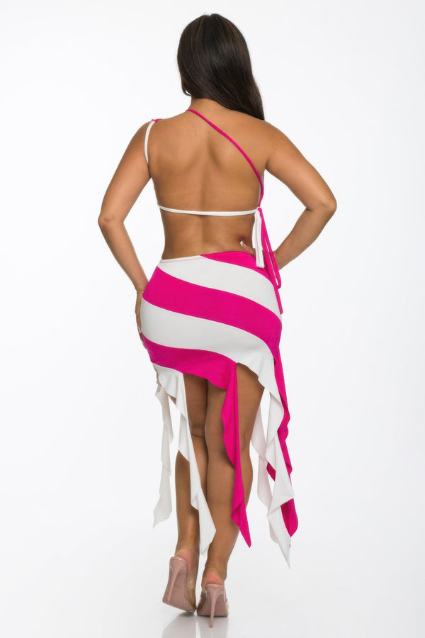 Asymmetric Crop Skirt Set - Set - SmartBuyApparel