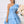 Belle Elegant Blue One Shoulder Ruffle Belt Diamond Button Dress - SmartBuyApparel - Women Cocktail Dresses