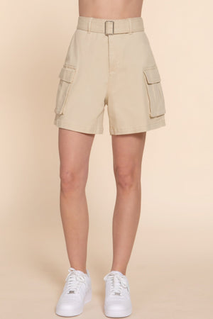 Belted Cargo Shorts - Women's shorts - SmartBuyApparel