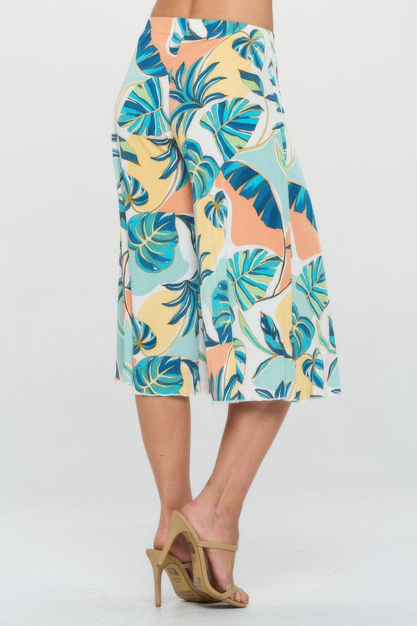 BNS Print Gaucho Pants - Women's Pants - SmartBuyApparel