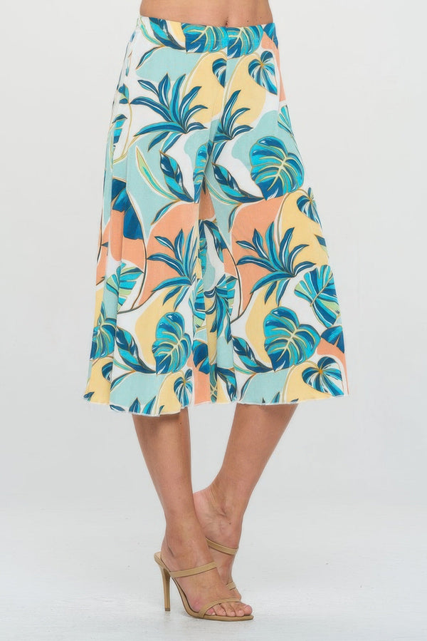 BNS Print Gaucho Pants - Women's Pants - SmartBuyApparel