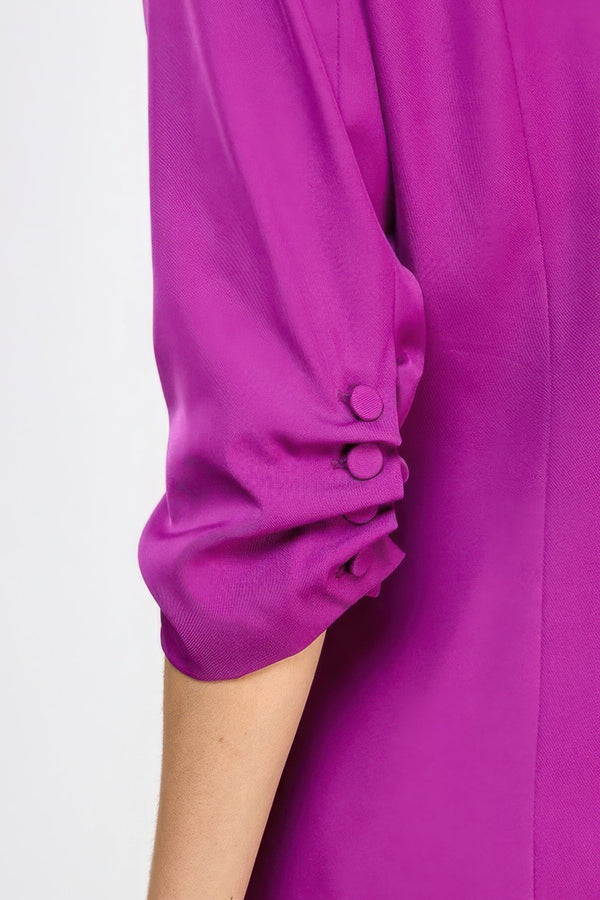 Buttoned Detail 3/4 Sleeve Blazer - Women's blazer - SmartBuyApparel