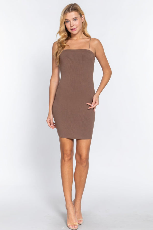 Cami Heavy Rib Mini Dress - Dress - SmartBuyApparel