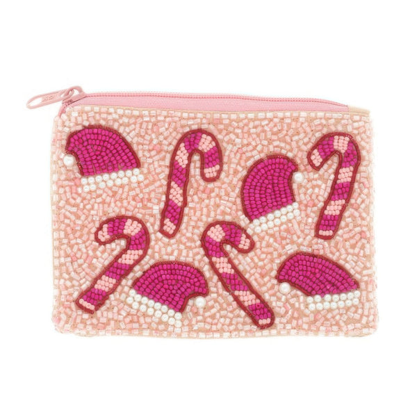 Candy Cane Santa Hat Seed Bead Coin Bag - | SmartBuyApparel