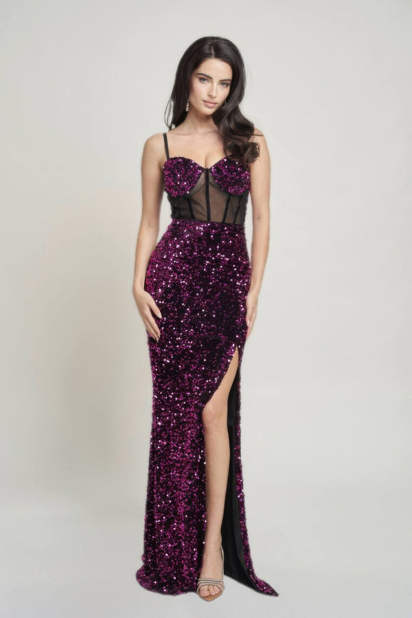 Cecily Teddy Velvet Corset Maxi Dress - SmartBuyApparel