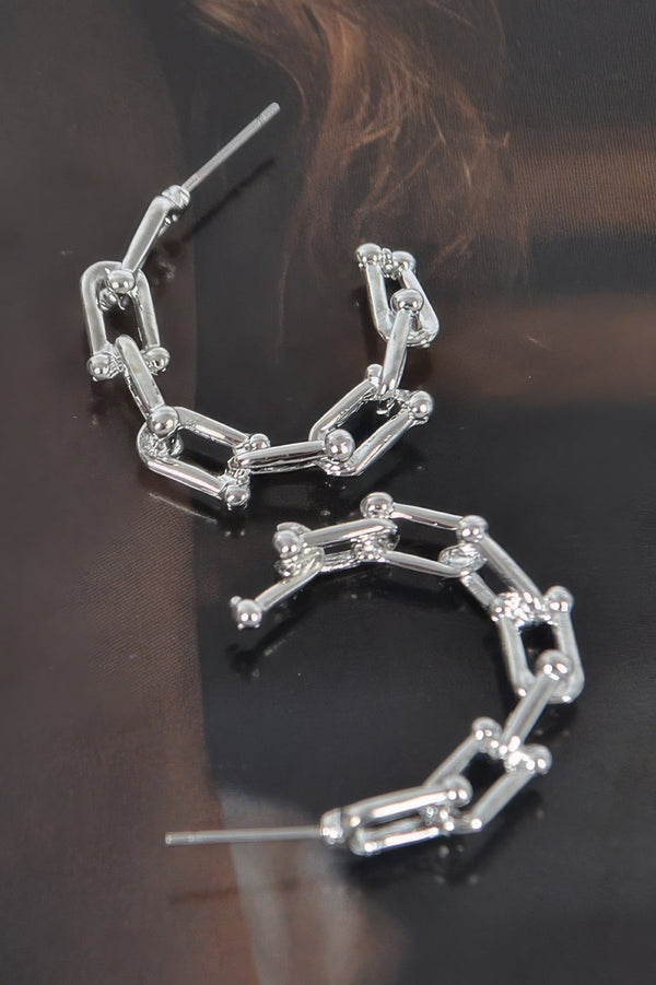 Chain Hoop Earrings - | SmartBuyApparel