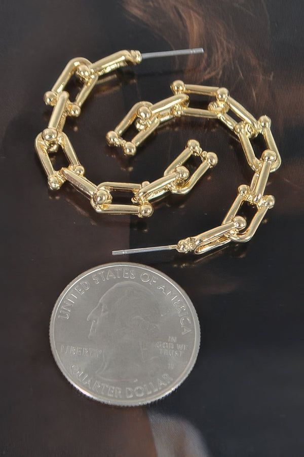 Chain Hoop Earrings - | SmartBuyApparel