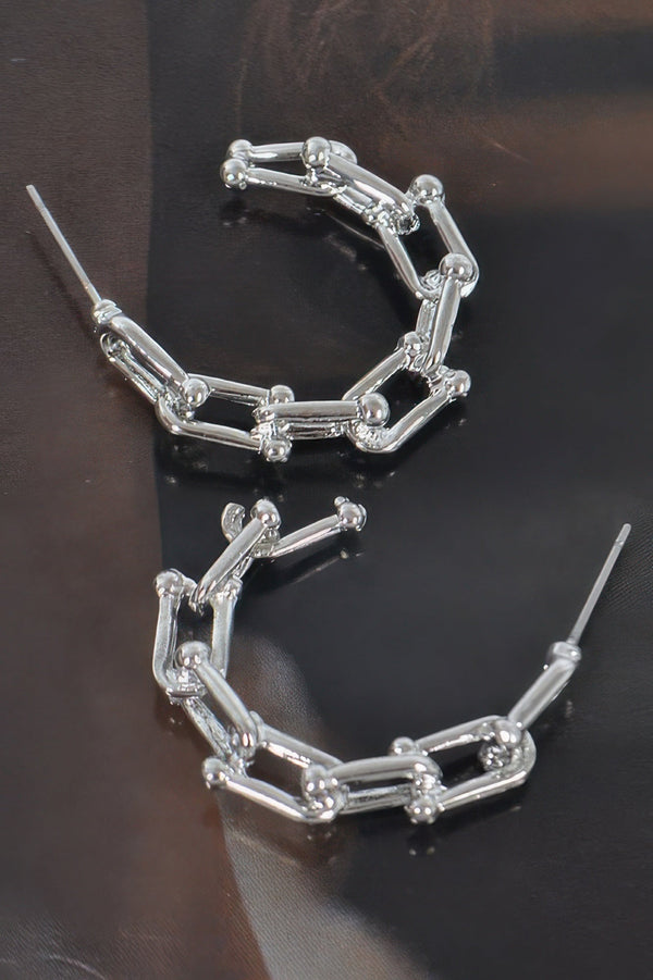 Chain Hoop Earrings - | SmartBuyApparel